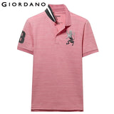 Giordano Men Polo Shirt Men Embroidered 3D Lion Multi Color Polo Men Embroidery Contrast Color Polo Fashion Camisa Polo