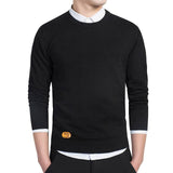 Mens Cotton Sweater Pullovers Men O-neck Sweaters Jumper black Autumn Thin Male Solid Knitting Clothing Grey Black M-3xl New