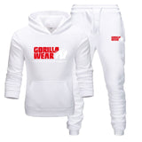 Tracksuit Fashion GORILLA WEAR Sportswear Two Piece Sets All Cotton Fleece Thick hoodie+Pants Sporting Suit