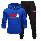 Tracksuit Fashion GORILLA WEAR Sportswear Two Piece Sets All Cotton Fleece Thick hoodie+Pants Sporting Suit