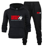 Tracksuit Fashion GORILLA WEAR Sportswear Two Piece Sets All Cotton Fleece Thick hoodie+Pants Sporting Suit