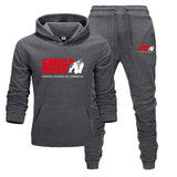 Tracksuit Fashion GORILLA WEAR Sportswear Two Piece Sets All Cotton Fleece Thick hoodie+Pants Sporting Suit