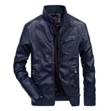 FGKKS Brand Warm Men Leather Jacket Mens Leather Motorcycle Standing Collar Motorcycle Style Men's Leather Jackets