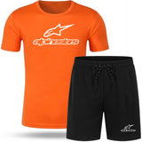 Alpinestar Fashion T-shirt Shorts Men's Sportswear Summer Men's Suit Clothes Short-sleeved T-shirt Shorts Beach Casual Sets 2PC