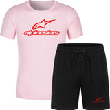 Alpinestar Fashion T-shirt Shorts Men's Sportswear Summer Men's Suit Clothes Short-sleeved T-shirt Shorts Beach Casual Sets 2PC