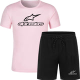 Alpinestar Fashion T-shirt Shorts Men's Sportswear Summer Men's Suit Clothes Short-sleeved T-shirt Shorts Beach Casual Sets 2PC