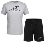 Alpinestar Fashion T-shirt Shorts Men's Sportswear Summer Men's Suit Clothes Short-sleeved T-shirt Shorts Beach Casual Sets 2PC