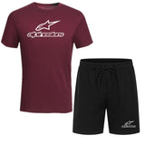 Alpinestar Fashion T-shirt Shorts Men's Sportswear Summer Men's Suit Clothes Short-sleeved T-shirt Shorts Beach Casual Sets 2PC