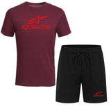 Alpinestar Fashion T-shirt Shorts Men's Sportswear Summer Men's Suit Clothes Short-sleeved T-shirt Shorts Beach Casual Sets 2PC