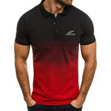 Alpinestars Men Polo Men Military Slim Polo Shirt Short Sleeve Polo Shirt Gradient Color Polo Summe Casual Fashion Men Tops