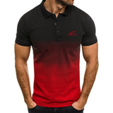 Alpinestars Men Polo Men Military Slim Polo Shirt Short Sleeve Polo Shirt Gradient Color Polo Summe Casual Fashion Men Tops