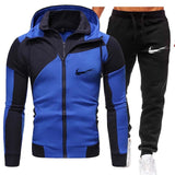 Men's casual suit 2020 winter new zipper jogger sportswear zipper hoodie + pants 2PC suit men's sportswear sports suit clothing