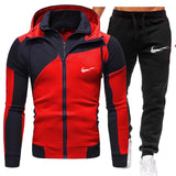 Men's casual suit 2020 winter new zipper jogger sportswear zipper hoodie + pants 2PC suit men's sportswear sports suit clothing
