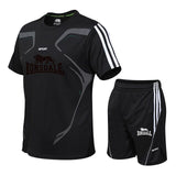 Running T Shirt Men Sport GYM Tshirt Short Sleeve Football Basketball Tennis Shirt Quick Dry Fitness Sports Set Suits Sportswear
